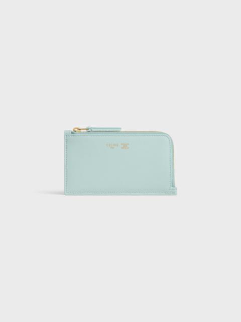 CELINE LONG ZIPPED CARD HOLDER IN GRAINED SUPPLE CALFSKIN