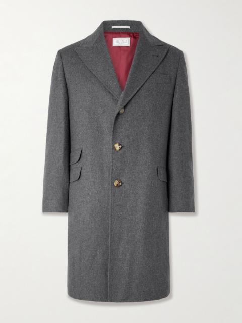 Brunello Cucinelli Wool and Cashmere-Blend Overcoat Gray
