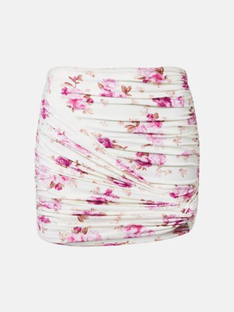MAGDA BUTRYM Floral-appliqué ruched miniskirt