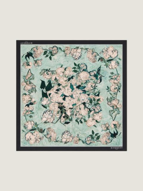 Givenchy SMALL SQUARE IN SILK WITH ROSES PRINT