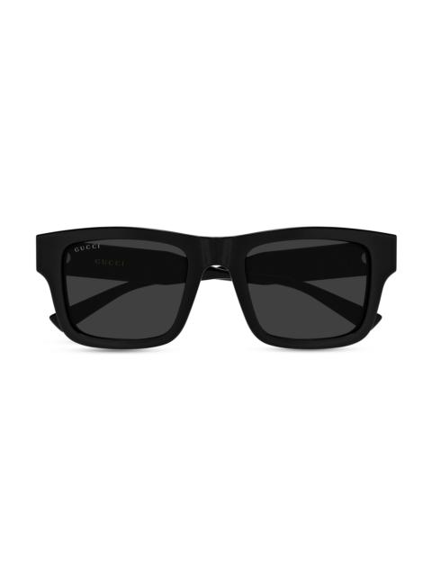 GUCCI Men's Monogram Wirecore 52MM Rectangular Sunglasses - Black