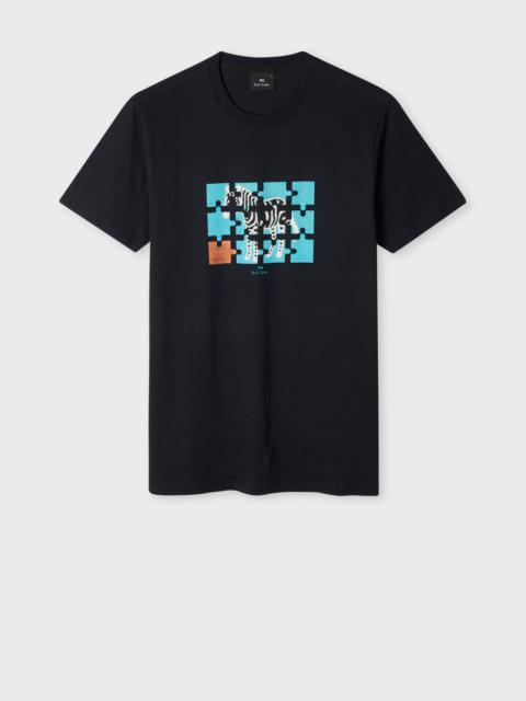 Paul Smith Slim-Fit Navy 'Zebra Jigsaw' Print T-Shirt
