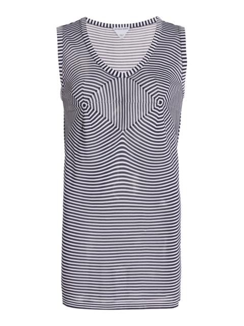 Bottega Veneta Striped Knit Tank Top navy