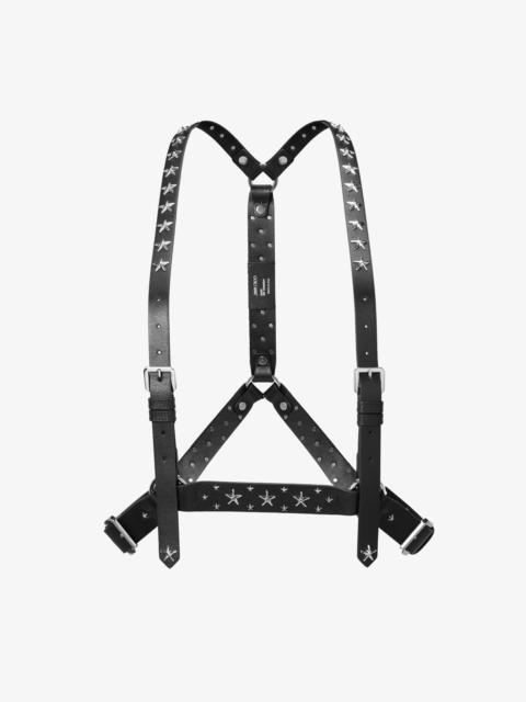JIMMY CHOO Jimmy Choo noir kei ninomiya Single Star Harness
Black Smooth Calf Leather Harness with Metal Multi 