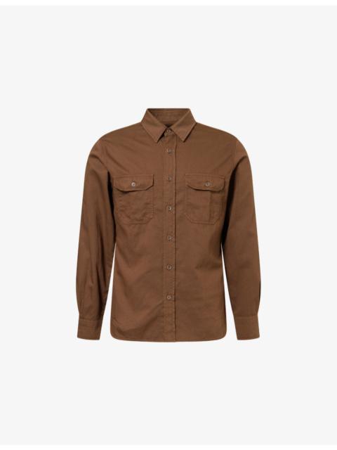 TOM FORD Regular-Fit Long-Sleeves Cotton And Linen Shirt