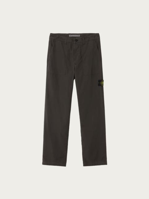 Stone Island Canvas Weave Cotton Trousers - Lead Grey
