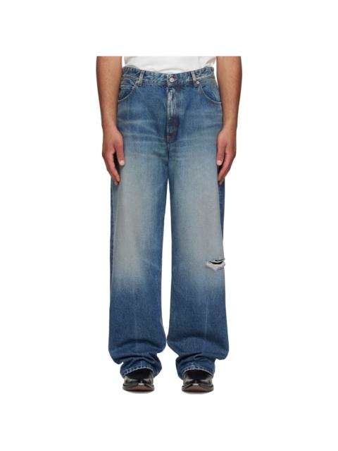 MM6 Maison Margiela Blue Straight-Leg Jeans