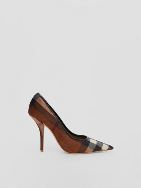 Burberry Exaggerated Check Leather Point-toe Pumps