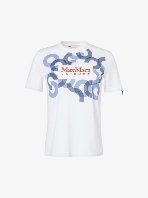 Obliqua brand-embroidered cotton-jersey T-shirt