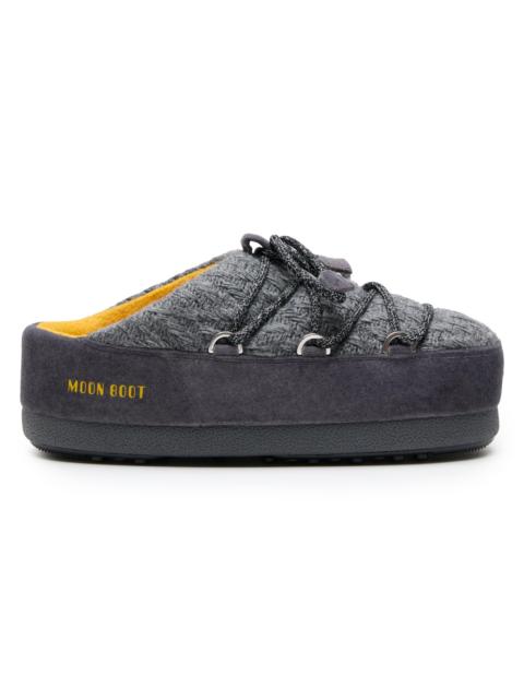 MOON BOOT Women's MB x Guest In Residence EVX Chalet Knit & Suede Mules - Grey
