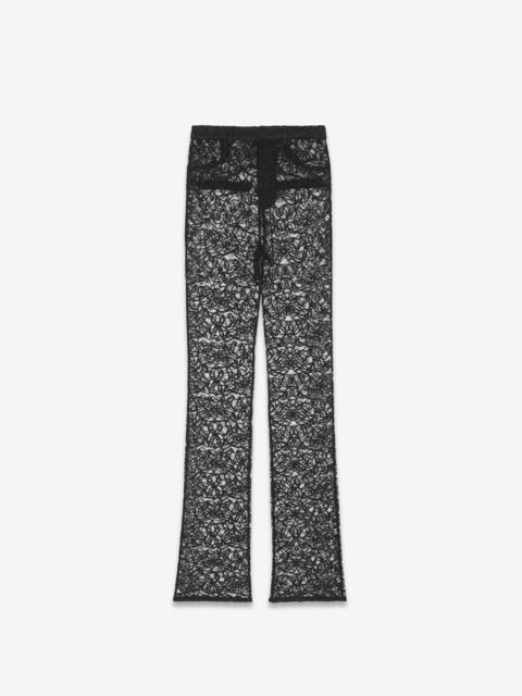 straight-leg pants in floral lace