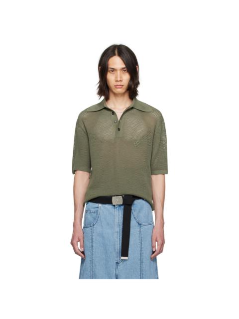 LU'U DAN Khaki Net Polo