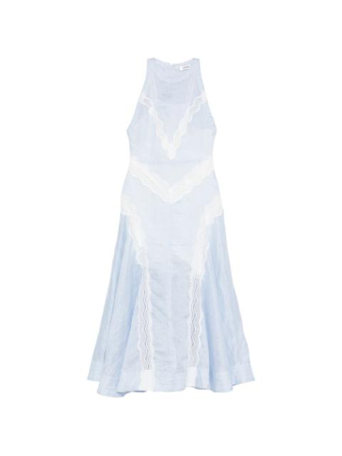 Sandro lace striped midi dress