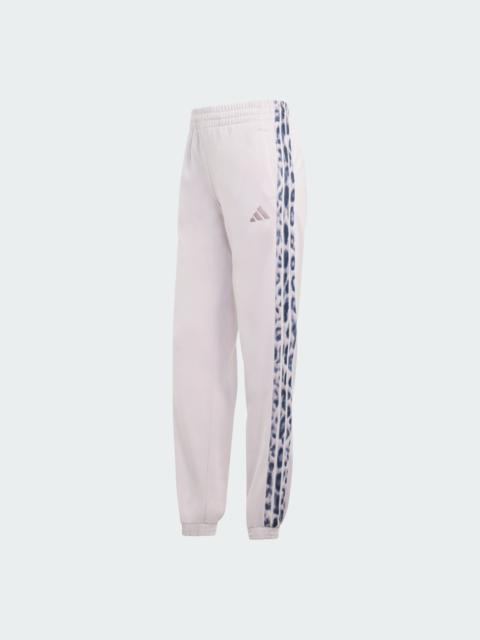 adidas Tricot 3-Stripes Trackpants with Leopard Print