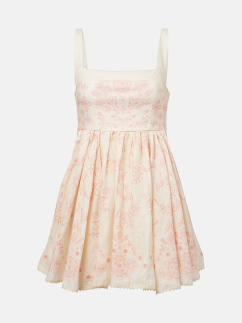 Agua by Agua Bendita Hierbabuena Floritura linen minidress