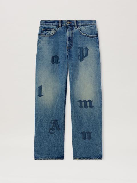 Palm Angels Logo Patch denim pants