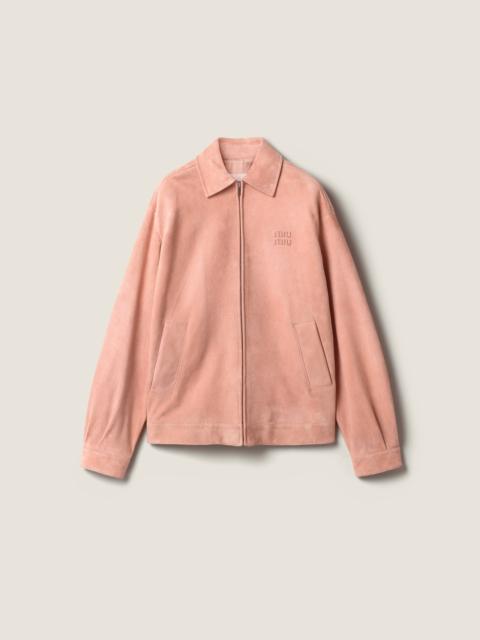 Miu Miu Waxed suede blouson jacket