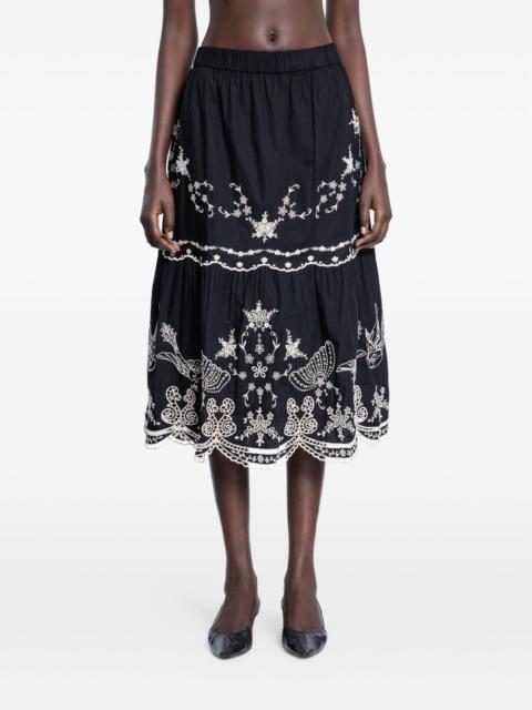 Sea embroidered kingsley skirt