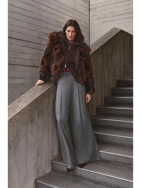 KAREN MILLEN Faux Fur Printed Short Coat