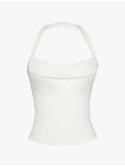 House of CB The Contour Halter-Neck Stretch-Woven Top
