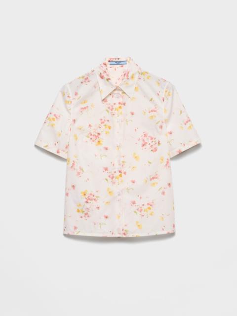 Prada Short-sleeved floral print poplin shirt