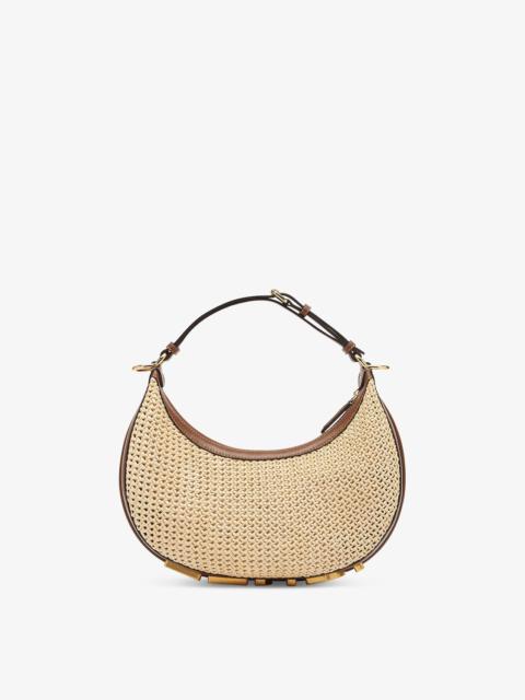FENDI Straw Small Fendigraphy Handbag | italist | REVERSIBLE