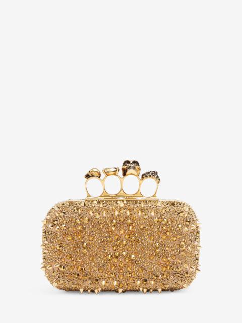 Alexander McQueen Women's Knuckle Clutch in Gold