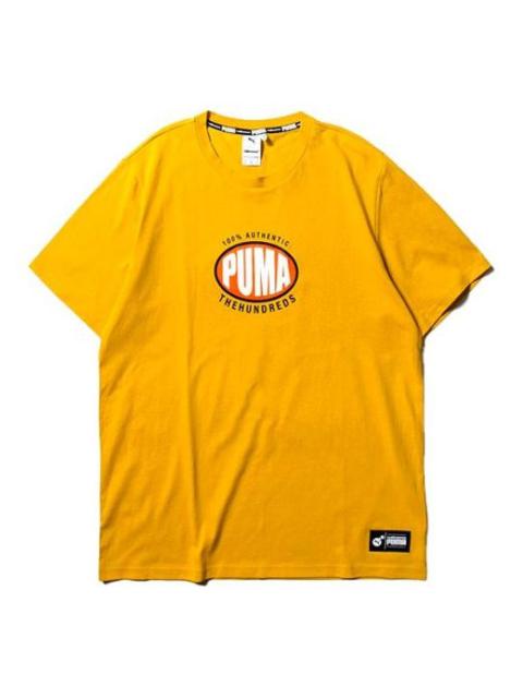 PUMA PUMA x The Hundreds Logo Printed Short Sleeve TEE Gold 596750-25