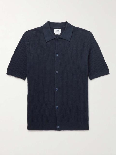 NN07 Nolan Ribbed Cotton-Blend Polo Shirt