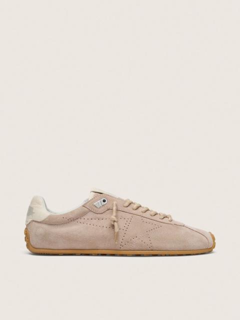 Golden Goose Women’s Marathon in pink suede with perforated star and white leather heel tab