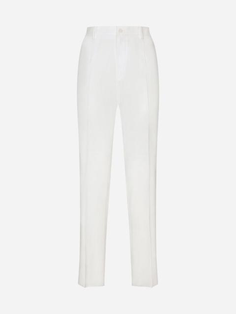 Dolce & Gabbana Stretch cotton pants with branded tag