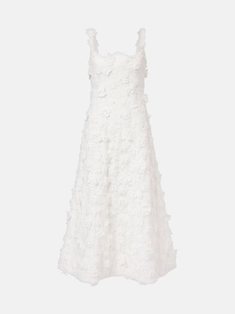 LEO LIN Odette floral-appliqué lace cocktail dress