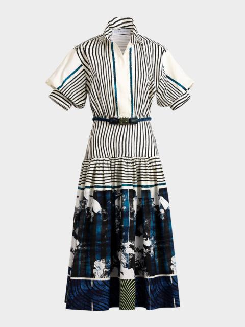 SILVIA TCHERASSI Kaila Belted Midi Shirtdress