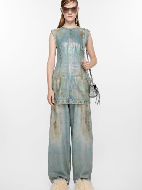 Acne Studios Coated denim dress - Mid blue