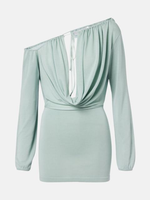 AYA MUSE Sola asymmetric draped minidress