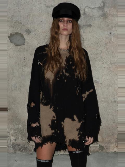 R13 Bleached Distressed Crewneck Sweater | R13 Denim