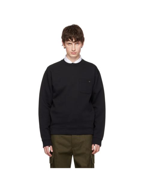 Valentino Black VGold Cotton Jersey Sweatshirt