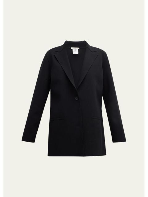Lafayette 148 New York Single-Button Matte Crepe Blazer