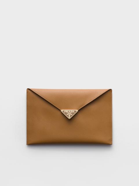 Prada Saffiano leather envelope clutch
