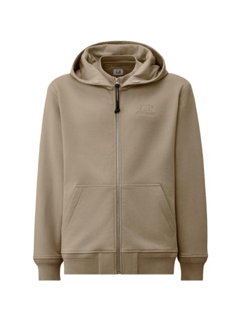 C.P. Company logo-detail zip-up hoodie