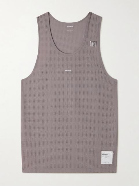 SATISFY Embellished Logo-Appliquéd Space-O™ Mesh Tank Top