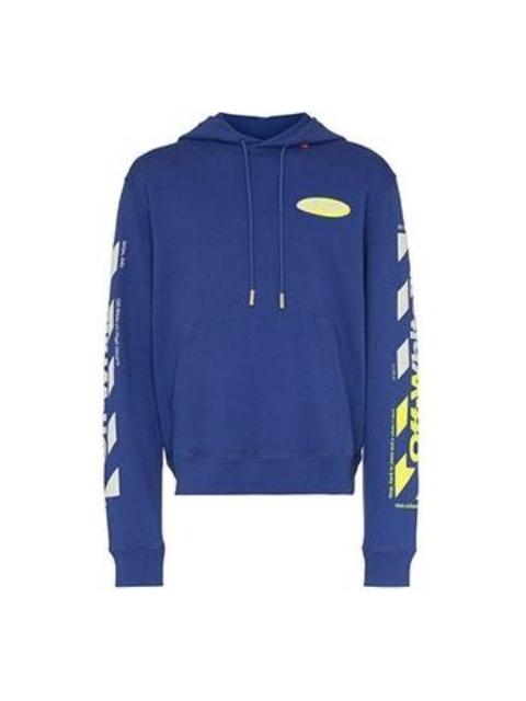 Off-White Off-White MENS SS19 Spilt Logo Slim Hoody Blue OMBB034S190030063060