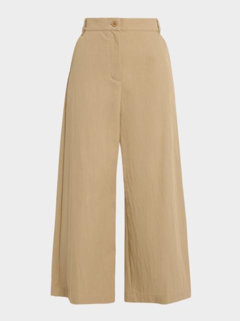 WEEKEND Max Mara Cropped Wide-Leg Gabardine Pants