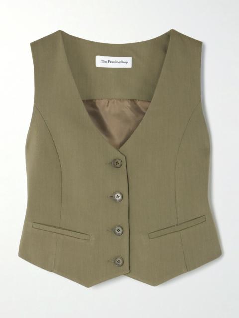 The Frankie Shop Roma woven vest Army green