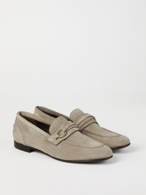 Brunello Cucinelli Suede loafers with bit detail