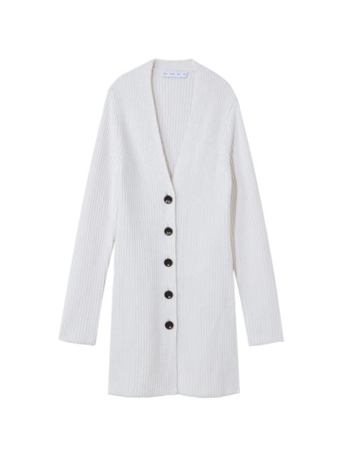 ribbed-knit belted cardigan