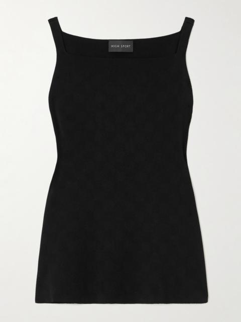 HIGH SPORT Asher Checked Jacquard-knit Top