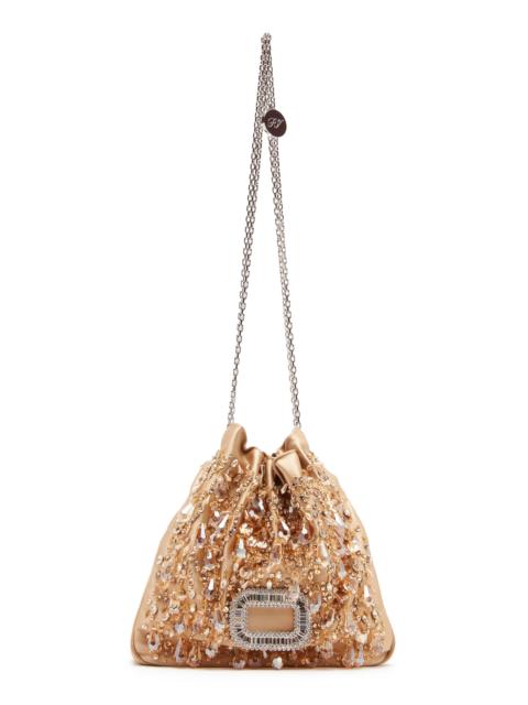 Roger Vivier Pilgrim Chandelier Embellished Satin Mini Bag gold