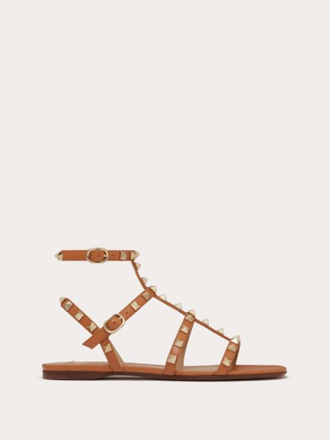 Valentino ROCKSTUD FLAT CALFSKIN SANDAL WITH STRAPS