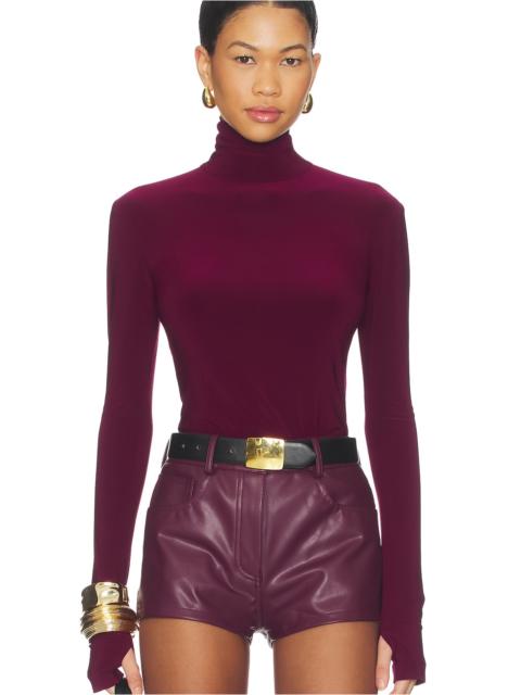 NORMA KAMALI Slim Fit Long Sleeve Turtle Top